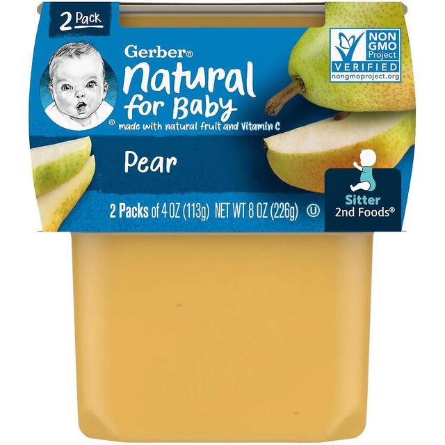 Gerber, naturligt för baby, 2: a livsmedel, päron, 2 förpackning, 4 oz (113 g) vardera on Productcaster.