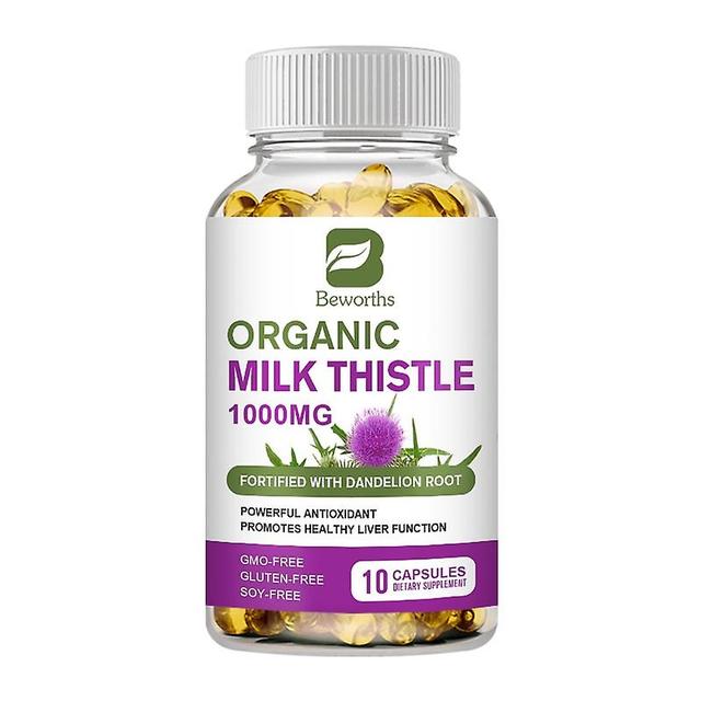 Eccpp Milk Thistle Capsule Silymarin Marianum & Dandelion Root Liver Health Protect Cardiovascular Support Antioxidant Detox 10pcs on Productcaster.