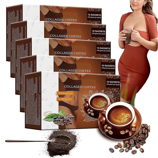 findstellarzone Instant-Kaffee-Kollagenpulver - unterstützt die Energie, kurbelt den Stoffwechsel an - Kollagen-Kaffee-Supplement 5Stk - 500g on Productcaster.