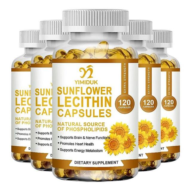 Vorallme Sunflower Lecithin Capsules Health Product Promote Cardiovascular Health Protect the Liver Support Breast Health Relieve Anxiety 5 Bottles... on Productcaster.