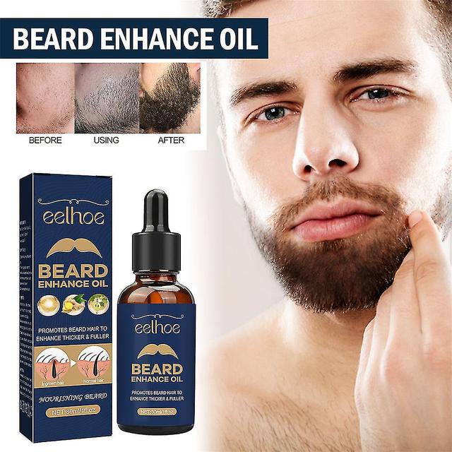 1/2pcs Beard Enhance Oil, Men Moustache Beard Moisturize Fast Growth Enhance Facial Nutrition Liquid 30ml 1PC on Productcaster.