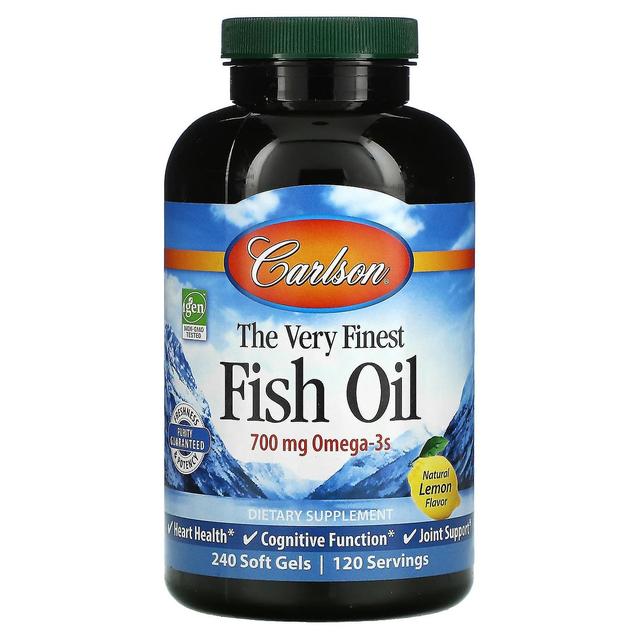 Carlson, El mejor aceite de pescado, limón natural, 350 mg, 240 geles blandos on Productcaster.