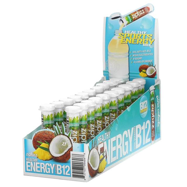 Zipfizz, Healthy Energy With Vitamin B12, Pina Colada, 20 Tubes, 11 g Each on Productcaster.