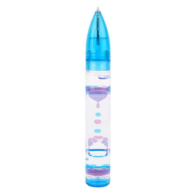 Children's Two-color Liquid Hourglasses Toy Hourglasses Signatures Pen Blue on Productcaster.