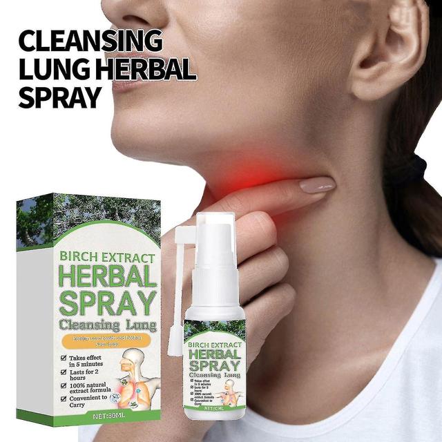 Birch Extract Cleansing Lung Herbal Spray, Organic Herbal Lung Cleansing Restorative Nasal Spray, Lu 1pcs on Productcaster.