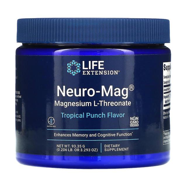 Life Extension Extensão de Vida, Neuro-Mag, L-Threonate de Magnésio, Punch Tropical, 3.293 oz (93.35 g) on Productcaster.