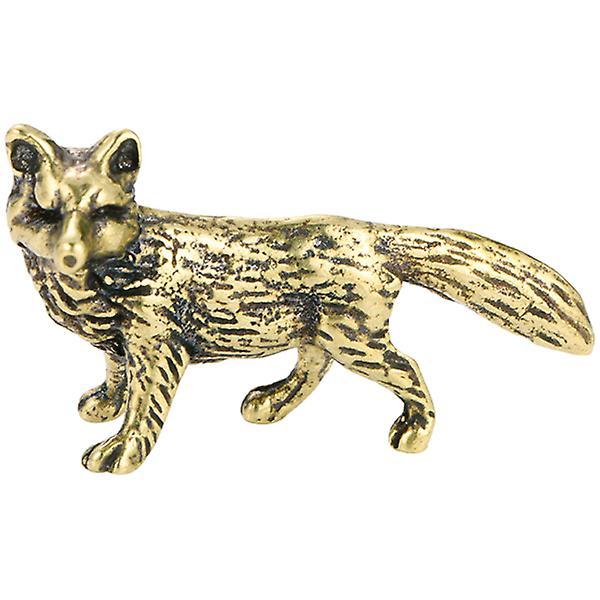 Mini Fox-formad figur Liten mässing Animal Figurine Vintage Animal Skulptur För Hemmakontor Som visas 5X2.9cm on Productcaster.