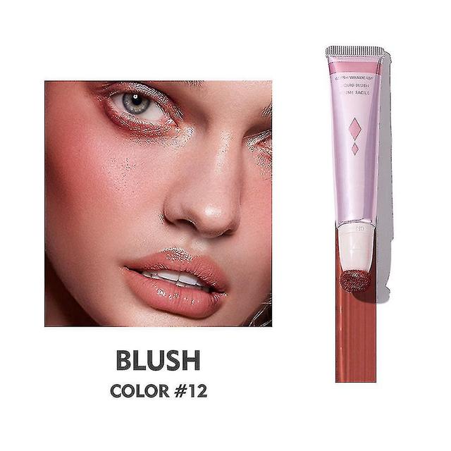 Szmtcv Zijdezachte vloeibare blush langdurige verhelderende wang met sponskop waterdichte highlighter blush stick 12 on Productcaster.