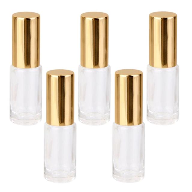 5pcs 5ml Clear Replacement Travel Empty Roll-on Glass Perfume Bottle as picture as described on Productcaster.