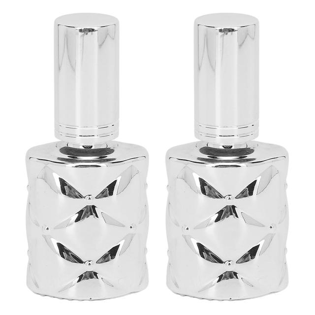 Empty Perfume Atomizer 10ml Przenośna szklana butelka z rozpylaczem perfum wielokrotnego napełniania - 2 szt Srebrny on Productcaster.