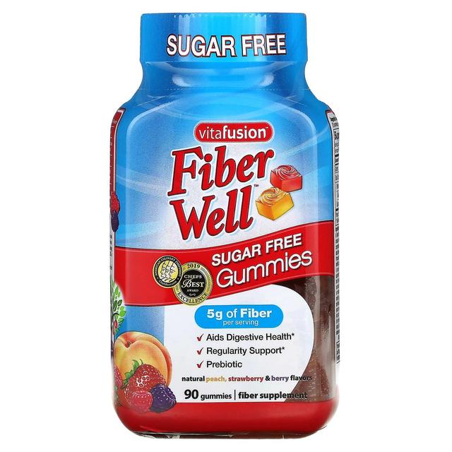 VitaFusion, Fiber Well, Peach, Strawberry, Berry, 90 Gummies on Productcaster.