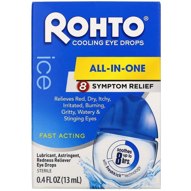 Rohto, Chłodzące krople do oczu, lód, All-In-One, 0.4 fl oz (13 ml) on Productcaster.