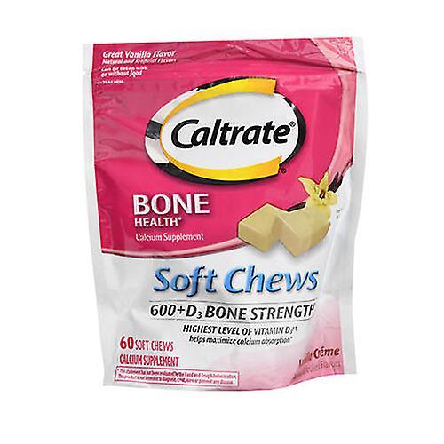 Caltrate Calcium And Vitamin D Supplement 600+D, Vanilla Creme 60 softchews (Pack of 4) on Productcaster.