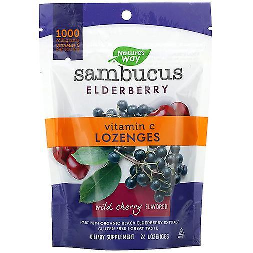 Nature's Way Sambucus Elderberry Vitamin C Lozenges Wild Cherry on Productcaster.