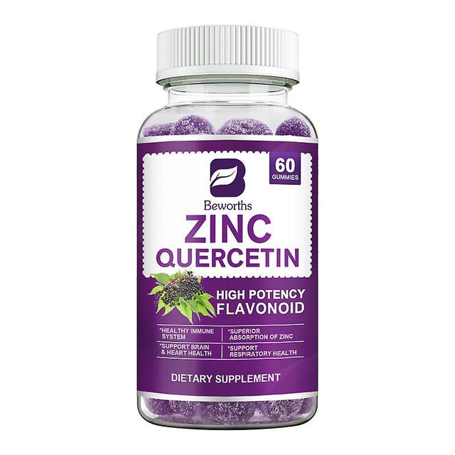 Visgaler Quercetin Gummies With Bromelain Elderberry Zinc Vitamin C For Immunity Cardiovascular Allergy Aging Support For Adult & Kid 60 PCS on Productcaster.