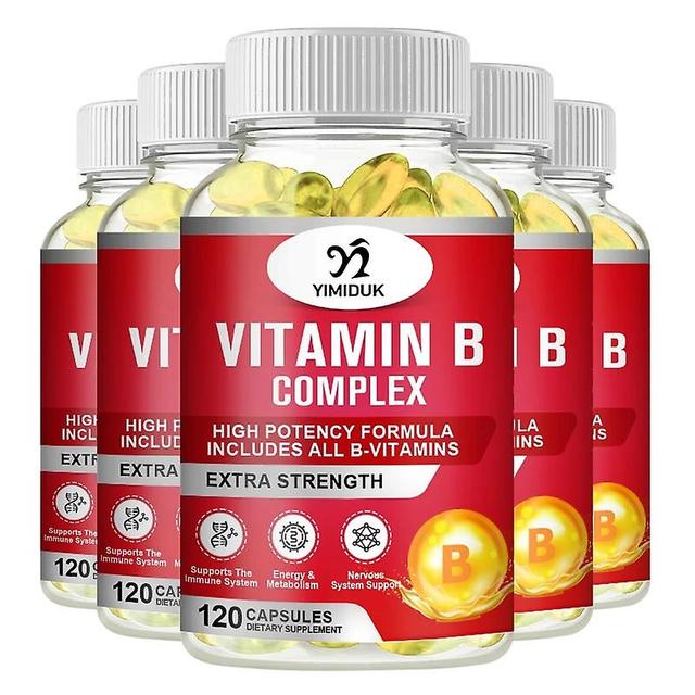 Sofirn Vitamin B Complex kapsułka (B12, B1, B2, B3, B5, B6, B7, B9, kwas foliowy i biotyna), redukuje stres i wspomaga lepsze samopoczucie 5 Butele... on Productcaster.