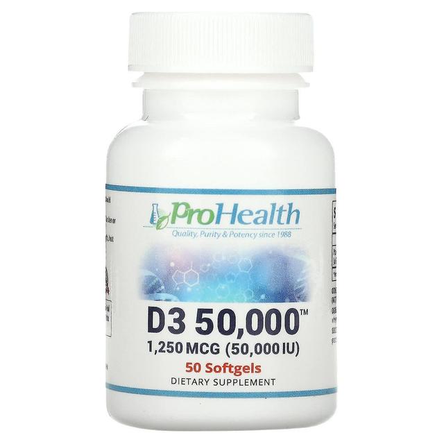 ProHealth Longevity ProHealth livslängd, Vitamin D3 50,000, 1,250 mcg (50,000 IE), 50 Softgels on Productcaster.