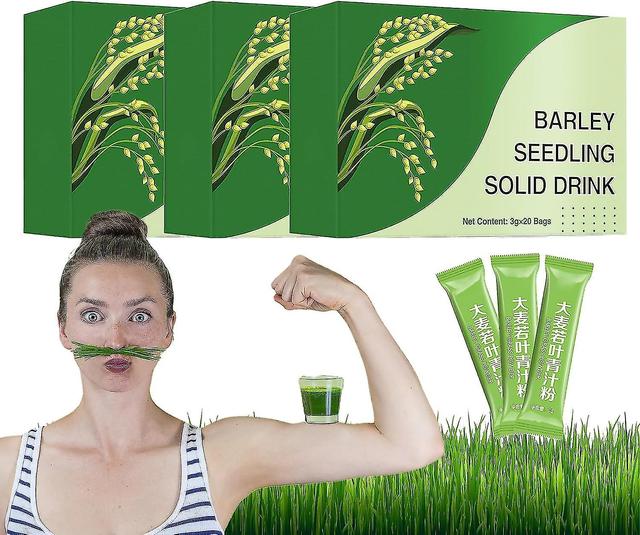 Ofocase Barley Grass Powder 100% Pure & Organic, Barley Grass Powder For Weight, Promote Intestinal Peristalsis Barley Seedling Solid 3pcs on Productcaster.