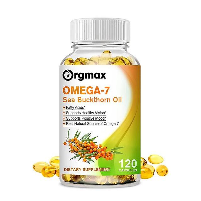 Visgaler Orgmax Omega 7 Sea Buckthorn Capsules Fatty Acids Vitamin Minerals Relief Eyes Fatigue Boost Vision Skin Cardiovascular Health 120 pcs on Productcaster.