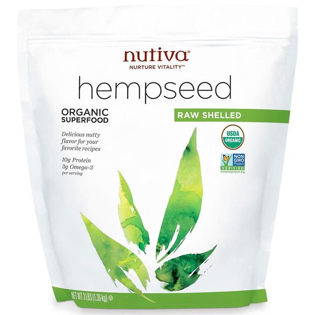 Nutiva, Organic Hemp Seed Raw Shelled, 3 lbs (1.36 kg) on Productcaster.