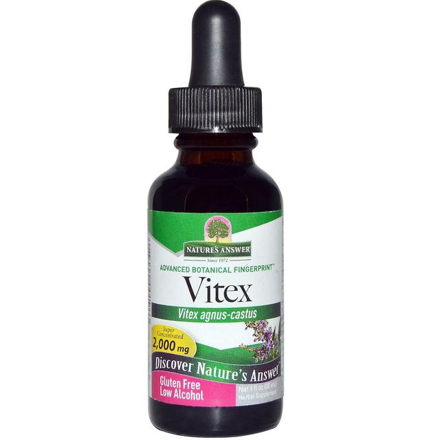 Nature's Answer Resposta da Natureza, Vitex, Baixo Álcool Orgânico, 2.000 mg, 1 fl oz (30 ml) on Productcaster.