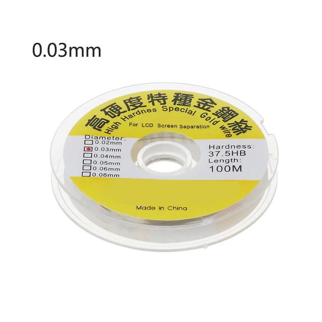 100m Gold Molybdenum Wire Lcd Display Screen Separator Repair High Toughness 0.03mm on Productcaster.