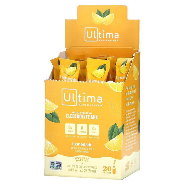 Ultima Replenisher, Electrolyte Drink Mix, Limonada, 20 Pacotes, 0,12 oz (3,5 g) Cada on Productcaster.