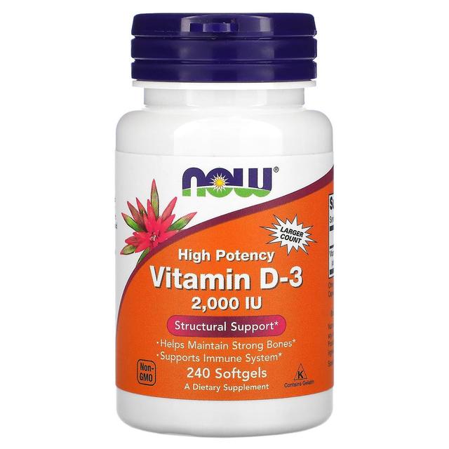 NOW Foods, Vitamin D-3 , 50 mcg (2,000 IU), 240 Softgels on Productcaster.