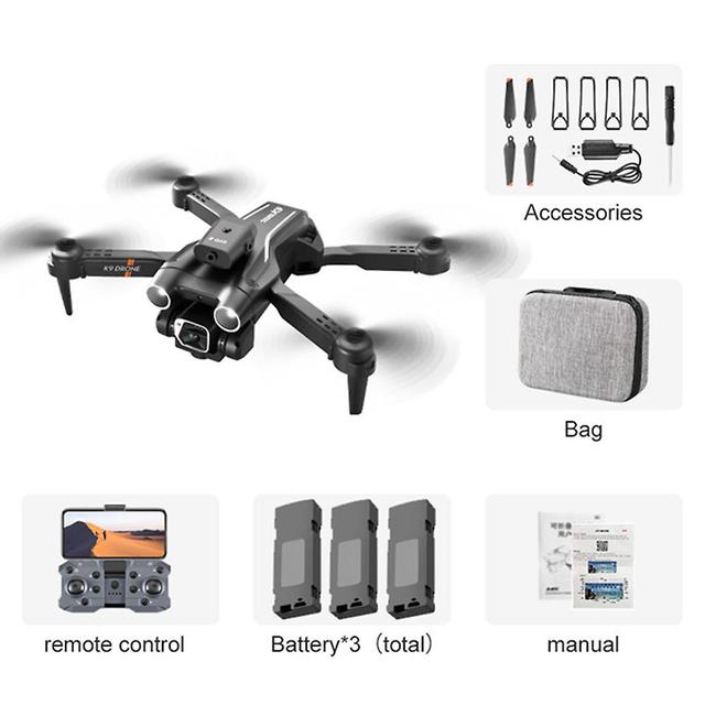 Foldable Hovering Camera-drones 90adjustables Lens Quadcopters Toys For Kids Adults Beginners Black on Productcaster.