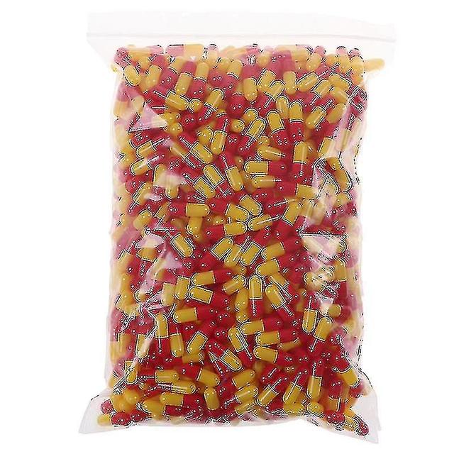 1000pcs Empty Hard Vacant Gelatin Capsule Size 0# Gel Medicine Pill Vitamin Red Yellow on Productcaster.