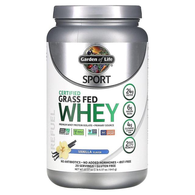 Garden of Life, Sport, Certified Grass Fed Whey, Vanilla, 22.57 oz (640 g) on Productcaster.