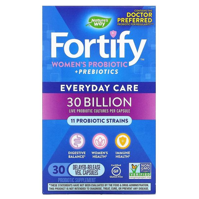 Nature's Way, Fortify, Women's Probiotic + Prebiotics, Everyday Care, 30 Billion, 30 Delayed-Release on Productcaster.