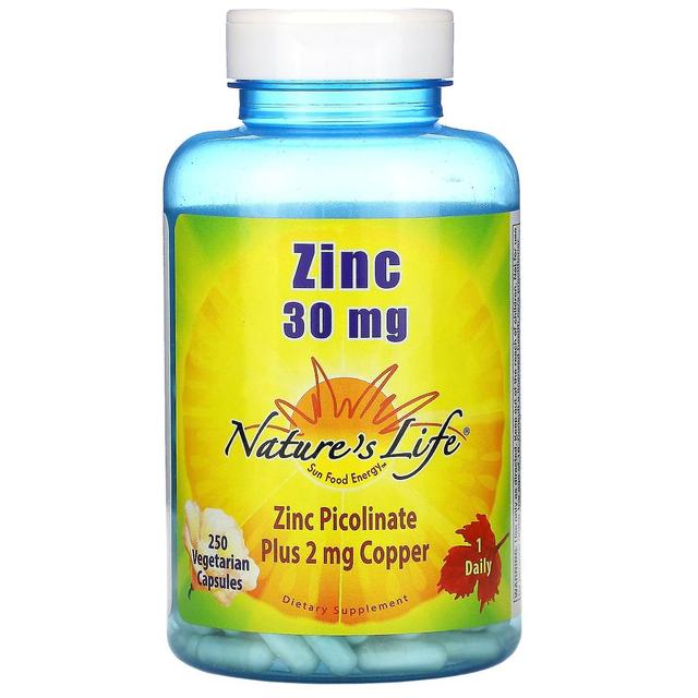 Nature's Life, Zinc, 30 mg, 250 Vegetarian Capsules on Productcaster.