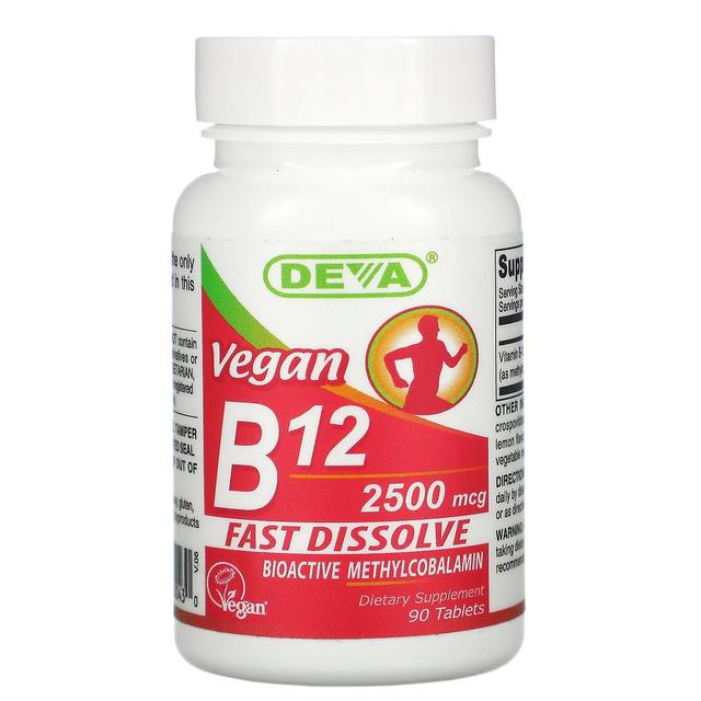 Deva, Vegan B12, Snabbupplöst, 2,500 mcg, 90 tabletter on Productcaster.