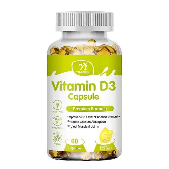 Eccpp Kapsula vitamínu D3 posilňuje kosti, zuby, srdce a nervy, poskytuje imunitnú podporu a podporuje zdravú funkciu svalov 1 fľaše 60pcs on Productcaster.