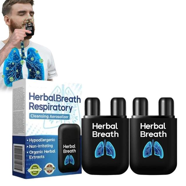 Herbal Breathe Respiratory Cleansing Aerosolizer, Breath Detox Herbal Lung Cleansing Spray, Cleanse & Respiratory Herbal Lung Cleanse Mist 2pcs on Productcaster.