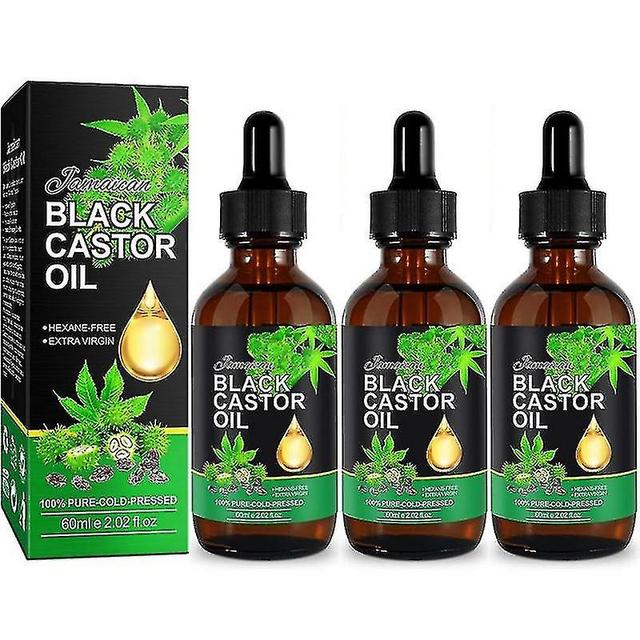 Lgigi 1-3pcs Jamaican Black Castor Oil, Organic 100% Pure Cold Pressed New Hair Growth Oil on Productcaster.