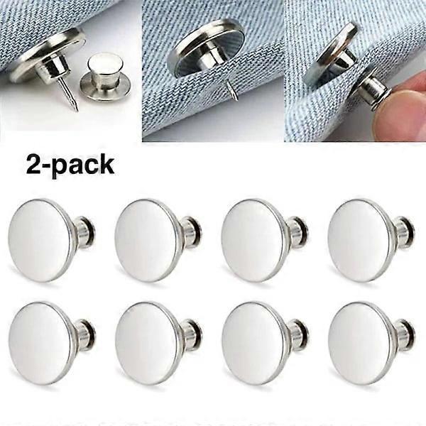 Lot de 2 boutons - Blanc Argent de pantalon sans couture - Ajuster on Productcaster.