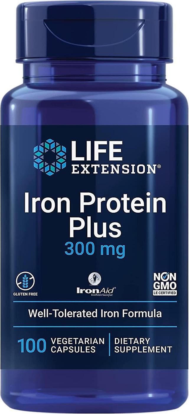 Life Extension Iron Protein Plus, 300mg 100 Vegetarian Capsules on Productcaster.