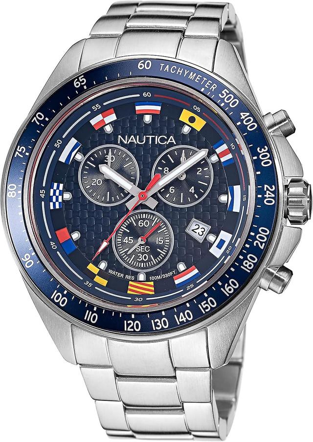 Nautica Men's Watch NAPOBF122 Silver and Blue on Productcaster.