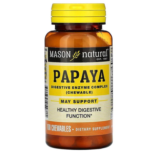 Mason Natural Mason Naturlig, Papaya, Matsmältningsenzymkomplex, 100 Chewables on Productcaster.