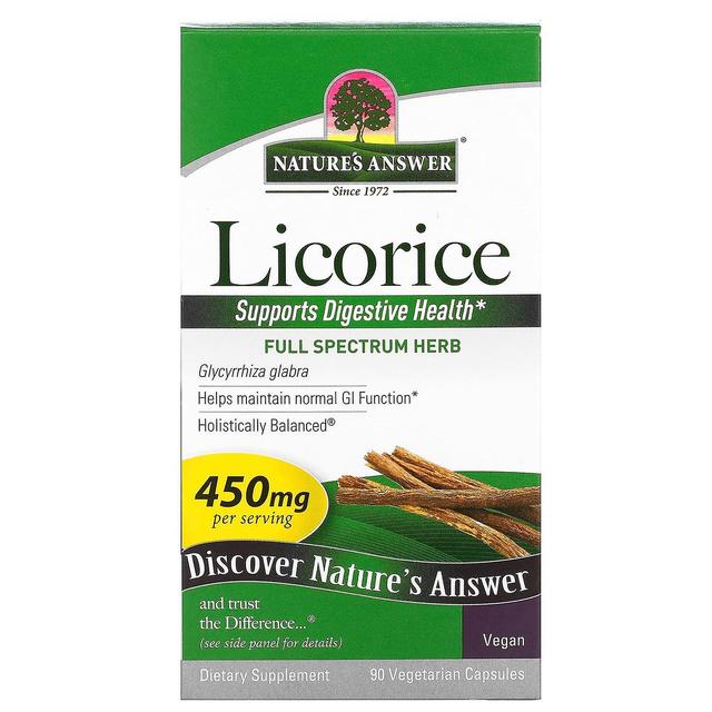 Nature's Answer Resposta da Natureza, Alcaçuz, 450 mg, 90 Cápsulas Vegetarianas on Productcaster.