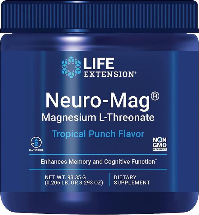 Life Extension Elämän pidentäminen Neuro-Mag Magnesium L-Threonate (trooppinen booli) 93.35 grammaa on Productcaster.