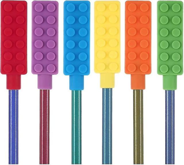 Crayon à croquer Chew Topper Sensory Fidget Toppers pour enfants, Besoins spéciaux moteurs oraux, pack de 6 on Productcaster.