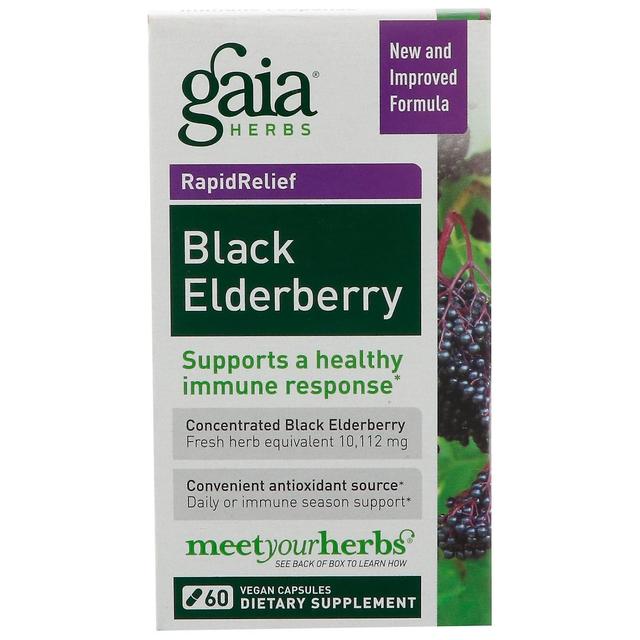 Gaia Herbs, Czarny bez, 60 wegańskich kapsułek on Productcaster.