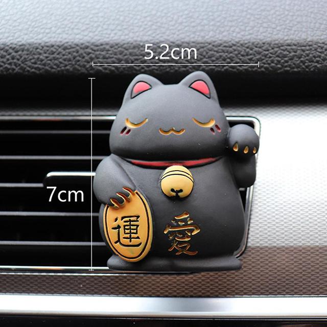 1pc Lucky Cat Car Air Freshener Car Air Outlet Aromatherapy Clip Fragr black on Productcaster.