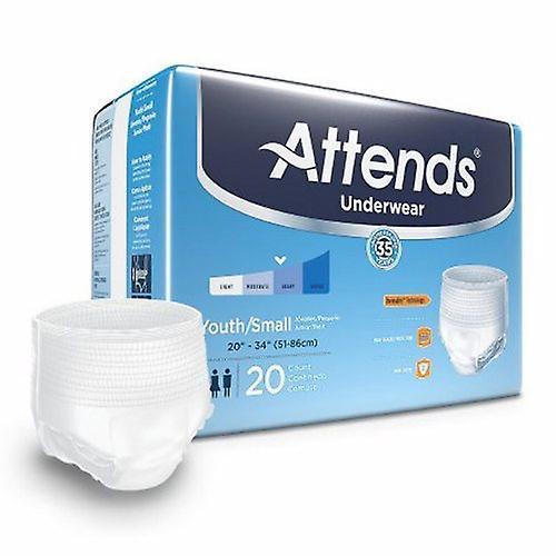 Attends Asiste a Unisex Youth Absorbent Underwear Pull On with Tear Away Seams Small Disposable Moderate Abs, Count of 80 (Pack of 1) on Productcaster.