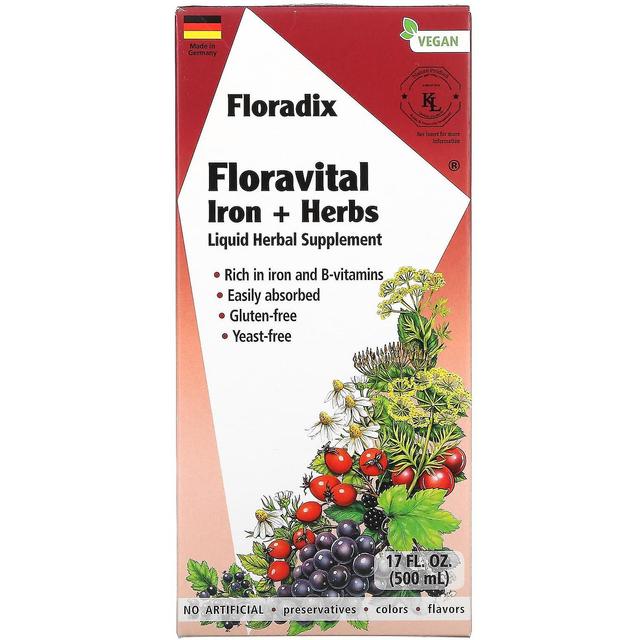 Gaia Herbs, Floradix, Floravital Iron + Herbs, 17 fl oz (500 ml) on Productcaster.