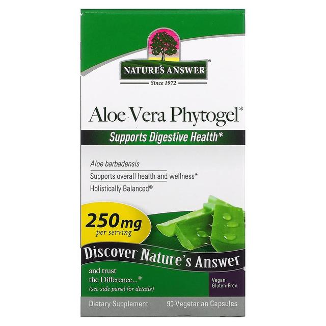 Nature's Answer Naturens svar, Aloe Vera Phytogel, 250 mg, 90 Vegetariske Kapsler on Productcaster.