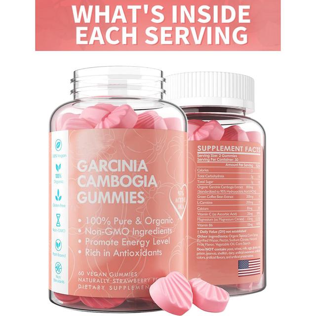 1-pack Sugar-free Garcinia Cambogia Gummies | Hca With L-carnitine, Raspberry Ketones, Chromium, Metabolism-boosting Green Coffee Bean, Strawberry ... on Productcaster.